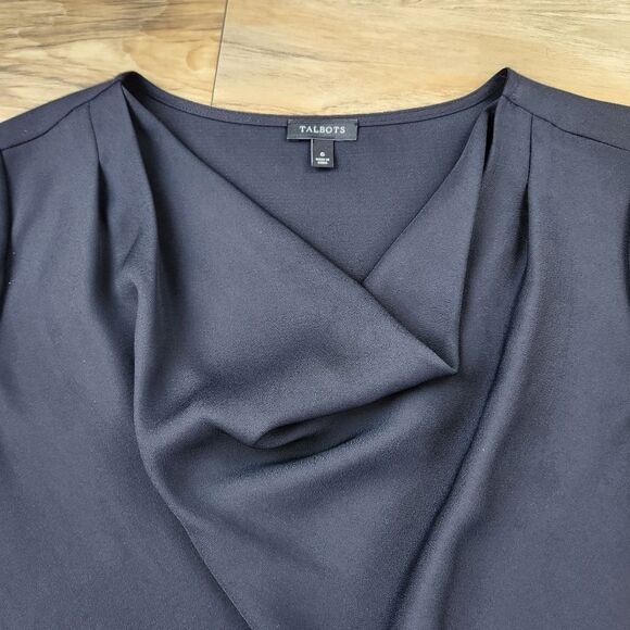 🔹️Talbots Black Cowl Neck Blouse Size 6 - Picture 3 of 8